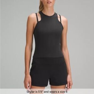 lululemon athletica Black Double-Strap Ribbed Tank Top